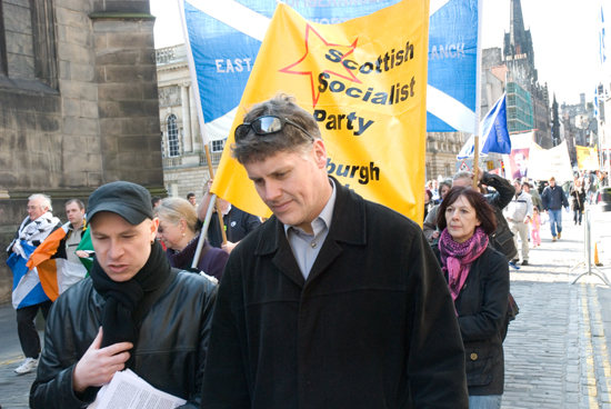 Gregor Gall (left), picture by Eddie Truman, www.scottishsocialistparty.org